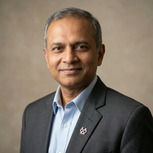 Middle-aged professional portrait with same lighting style and calm expression